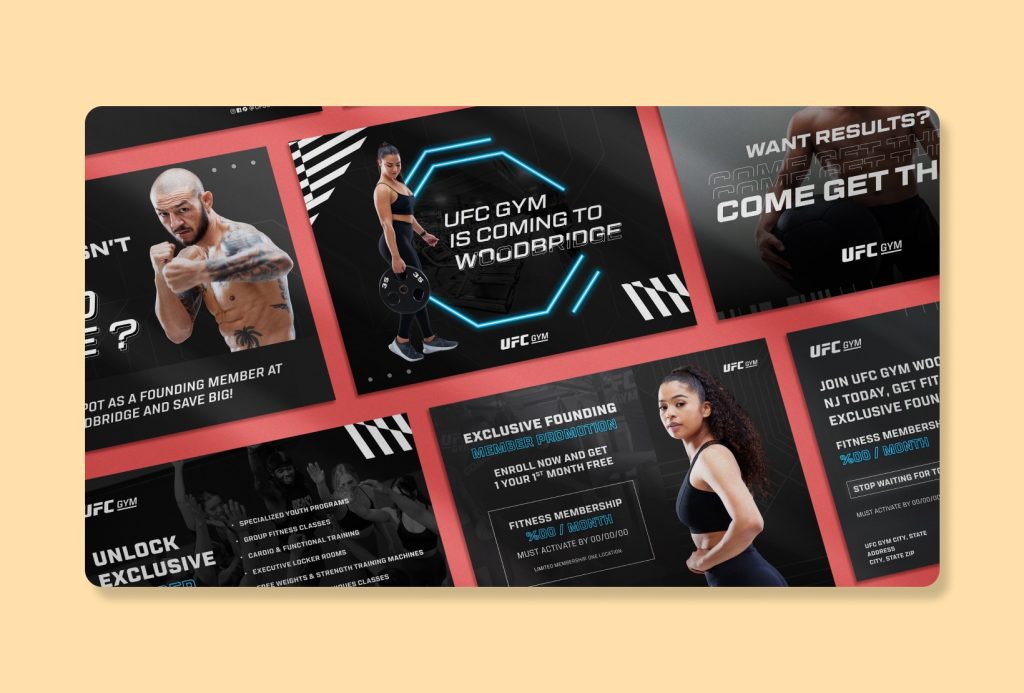 promotional graphics advertising a new location and founding memberships